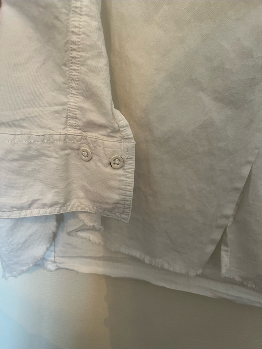 Vince White Long-Sleeve Button Shirt Small Cotton Silk - Picture 4 of 6